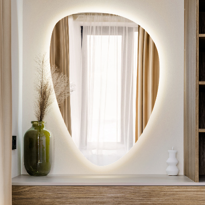 Asymmetrisk äggspegel med LED-belysning