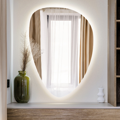 Asymmetrisk äggspegel med LED-belysning