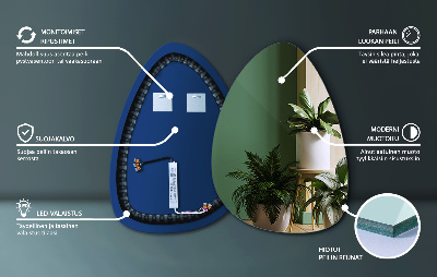Asymmetrisk äggspegel med LED-belysning