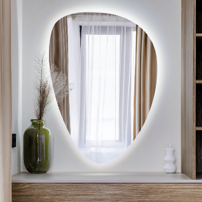 Asymmetrisk äggspegel med LED-belysning