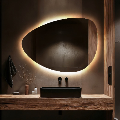 Asymmetrisk äggspegel med LED-belysning