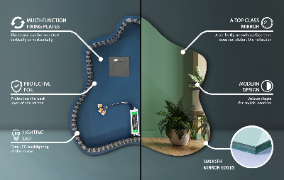 Spegel i form av en fläck LED-belyst