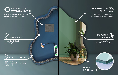 Spegel i form av en fläck LED-belyst