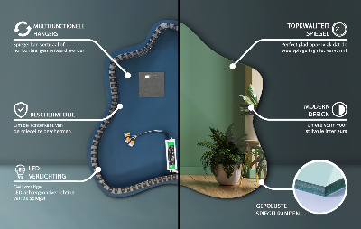 Spegel i form av en fläck LED-belyst