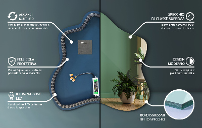 Spegel i form av en fläck LED-belyst