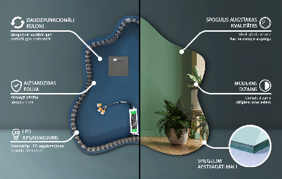 Spegel i form av en fläck LED-belyst