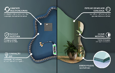 Spegel i form av en fläck LED-belyst