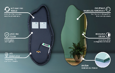 Oregelbunden spegel med led innovativ