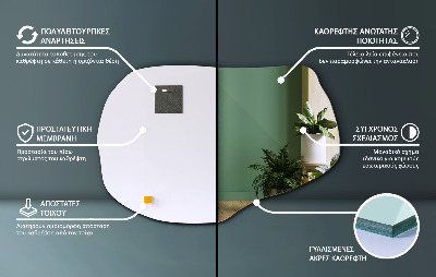 Oregelbunden spegel snygg accessoar