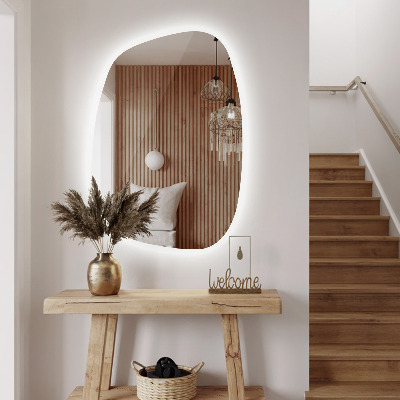 Oregelbunden spegel med led i form av en fläck