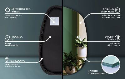 Oregelbunden spegel med led i form av en fläck