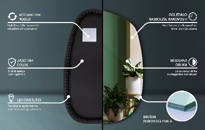 Oregelbunden spegel med led i form av en fläck