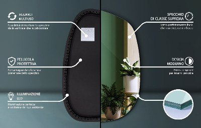 Oregelbunden spegel med led i form av en fläck