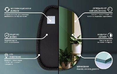 Oregelbunden spegel med led i form av en fläck