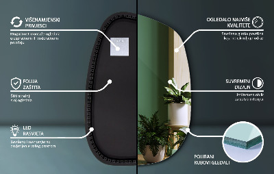 Oregelbunden spegel med led i form av en fläck