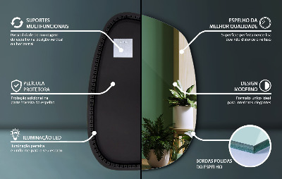 Oregelbunden spegel med led i form av en fläck