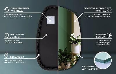 Oregelbunden spegel med led i form av en fläck