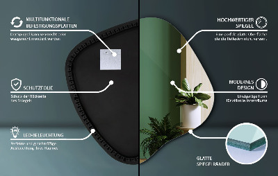 Spegel led belysning organisk form en modern detalj