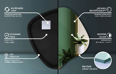 Spegel led belysning organisk form en modern detalj