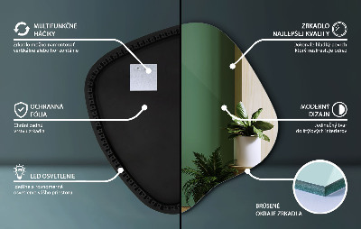 Spegel led belysning organisk form en modern detalj