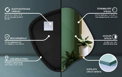 Spegel led belysning organisk form en modern detalj