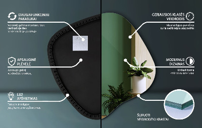Spegel led belysning organisk form en modern detalj