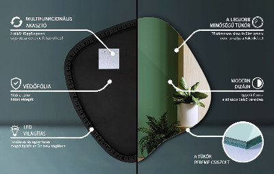 Spegel led belysning organisk form en modern detalj