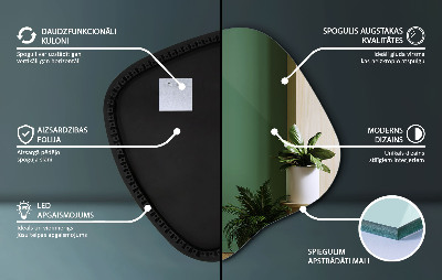 Spegel led belysning organisk form en modern detalj