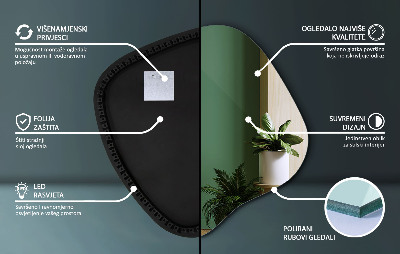 Spegel led belysning organisk form en modern detalj