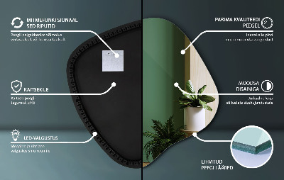 Spegel led belysning organisk form en modern detalj