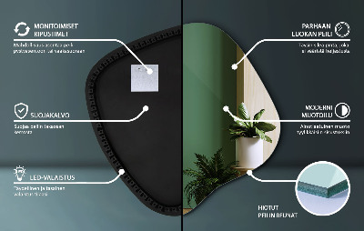 Spegel led belysning organisk form en modern detalj