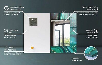 Spegel med tryckt ram 3D-motiv