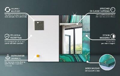 Spegel med tryckt ram 3D-motiv