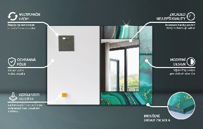 Spegel med tryckt ram Abstrakt geometriskt motiv