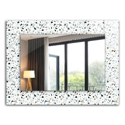 Spegel med tryckt ram Mosaikmotiv Terrazzo