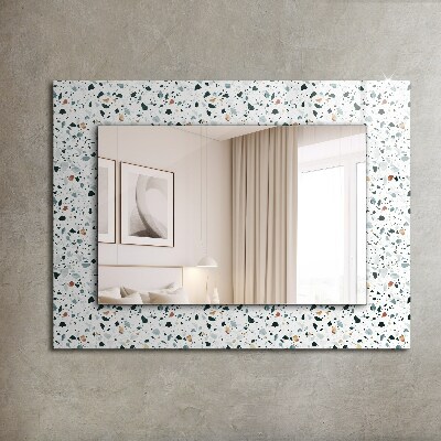 Spegel med tryckt ram Mosaikmotiv Terrazzo