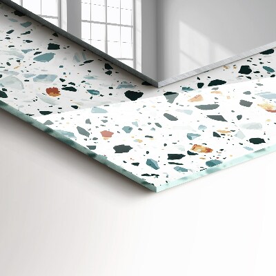 Spegel med tryckt ram Mosaikmotiv Terrazzo