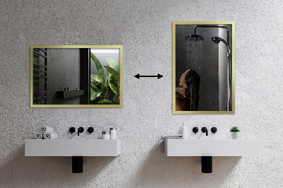 Stor spegel med guldram elegant design
