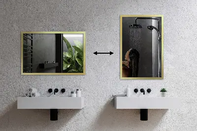 Stor spegel med guldram i elegant design