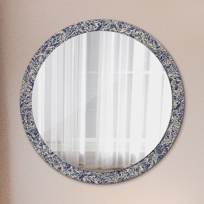 Dekorativ rund spegel Blommor