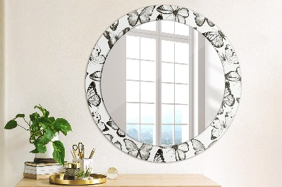 Dekorativ rund spegel Fjäril
