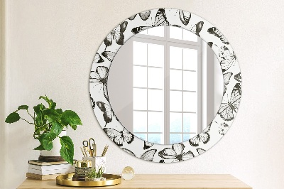 Dekorativ rund spegel Fjäril