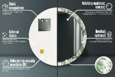 Dekorativ rund spegel Akvarell blad