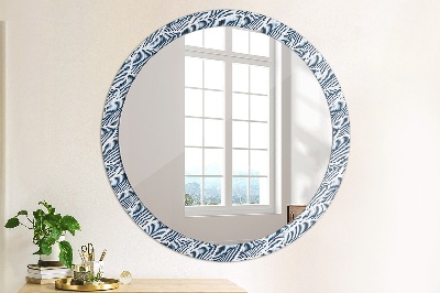 Dekorativ rund spegel Löv