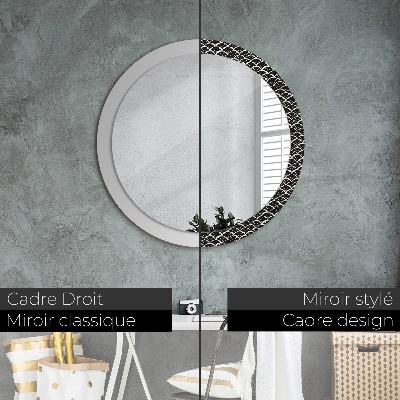 Rund spegel med tryck Orientaliska skalor