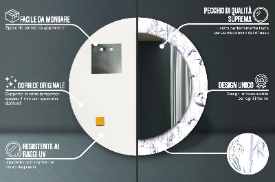 Dekorativ rund spegel Tranor fåglar