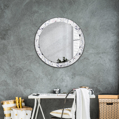 Dekorativ rund spegel Tranor fåglar