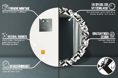 Dekorativ rund spegel Kolibrier