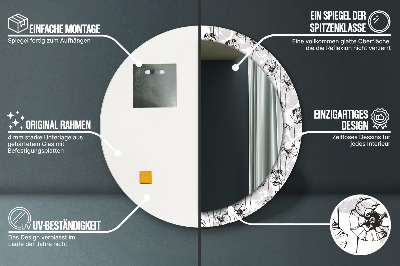Dekorativ rund spegel Vallmo blommor