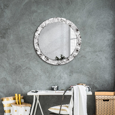Dekorativ rund spegel Vallmo blommor
